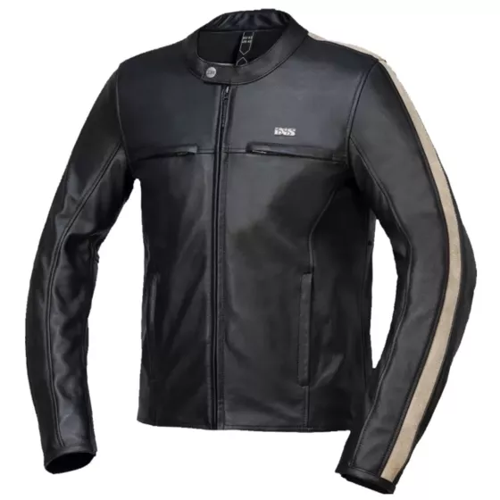 Veste cuir IXS classic LD Stripe noir - degriffbike.ch