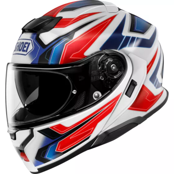 Casque Modulable Shoei Neotec 3 Anthem TC-8 (ECE22.06) blanc bleu rouge - degriffbike.ch