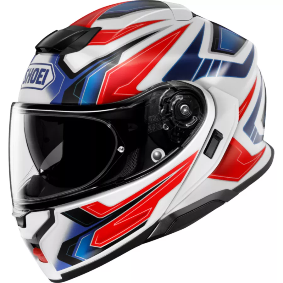 Casque Modulable Shoei Neotec 3 Anthem TC-8 (ECE22.06) blanc bleu rouge - degriffbike.ch