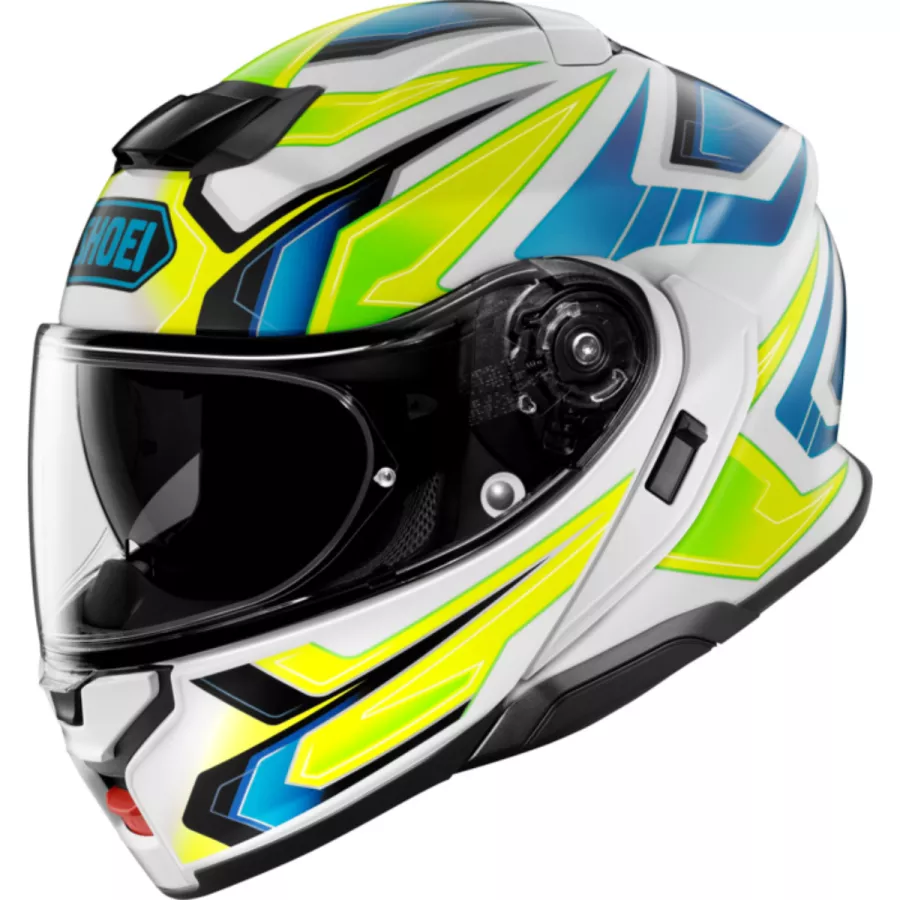 Modularhelm SHOEI NEOTEC 3 ANTHEM TC-3 (ECE22.06) - Weiß-Hellblau-Neongelb