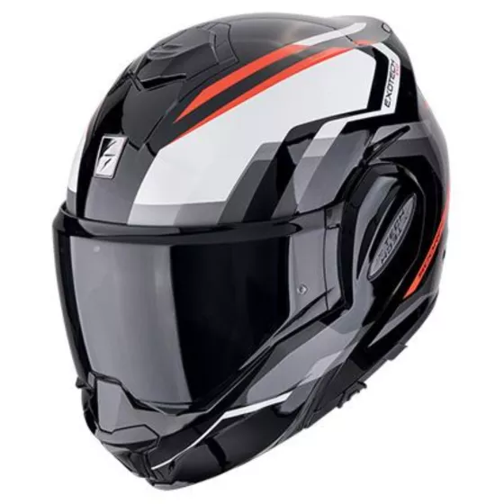 casque modulable Scorpion Exo-Tech Evo Furio noir rouge - degriffbike.ch
