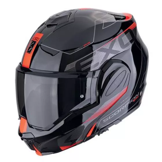Casque modulable Scorpion Exo-Tech evo traveller (ECE 22-06) - Noir-Rouge