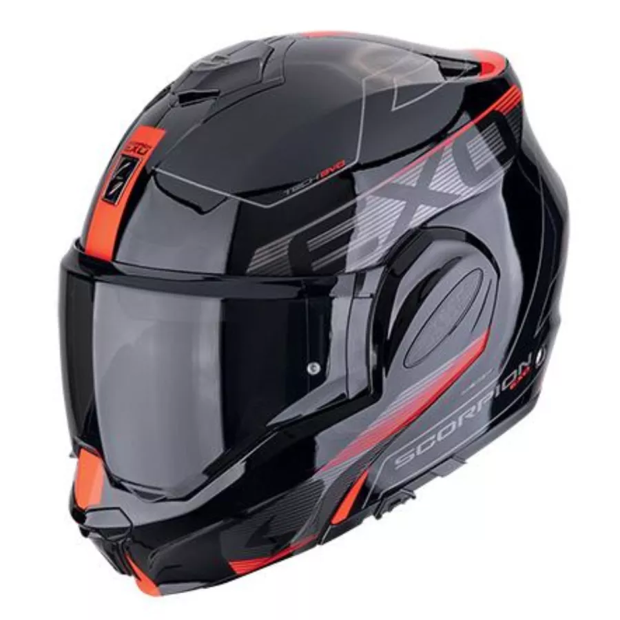 Casque modulable Scorpion Exo-Tech evo traveller (ECE 22-06) - Noir-Rouge
