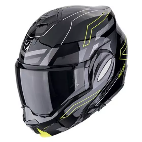 Casque modulable Scorpion Exo-Tech evo conquer (ECE 22-06) - noir jaune fluo