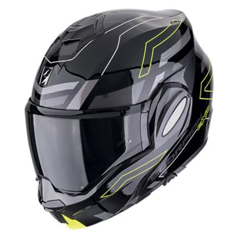 Casque modulable Scorpion Exo-Tech evo conquer (ECE 22-06) - noir jaune fluo
