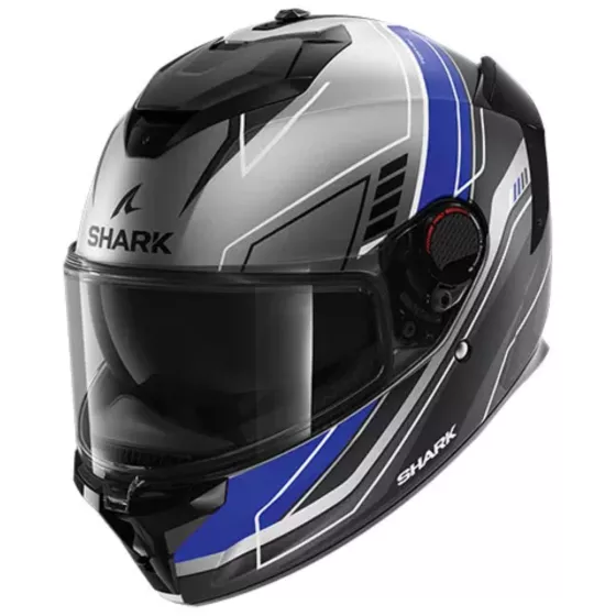 casque intégral shark spartan gt pro carbon Noir-Argent-Bleu-Mat - degriffbike.ch