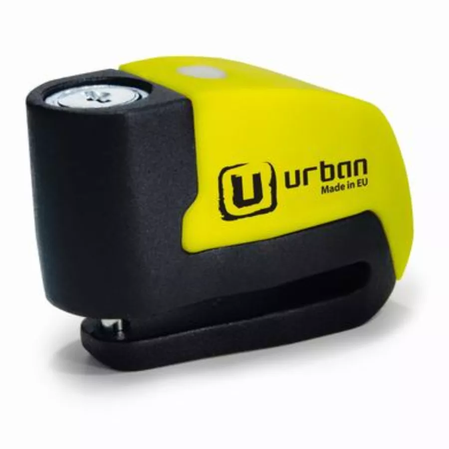 Bloque disque URBAN avec Alarme et Avertisseur de ø6 mm - Jaune-Noir