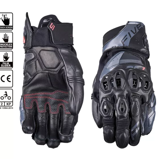 FIVE SF1 Evo Lederhandschuhe - Schwarz Grau