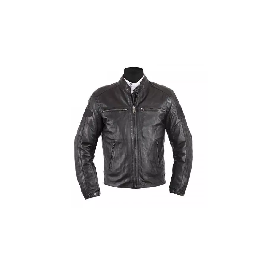Veste moto cuir homme, veste Helstons Ace Rag Noir-Noir