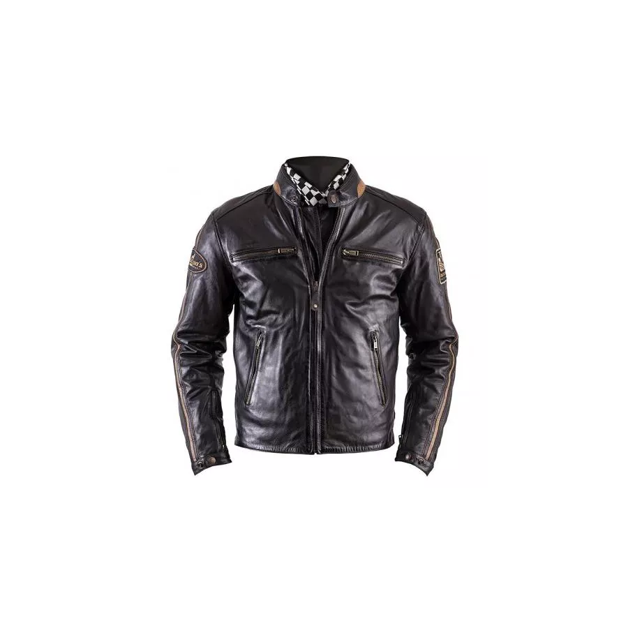 Motorrad Lederjacke für Männer, Helstons Ace Rag Jacke