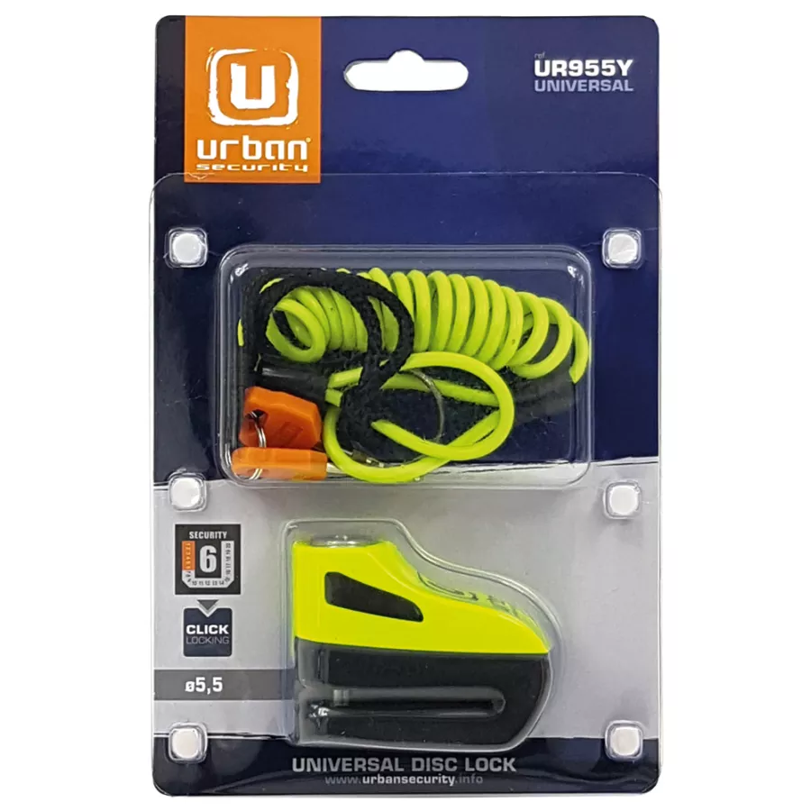 Bloque disque URBAN 5.5 mm - Noir-Jaune