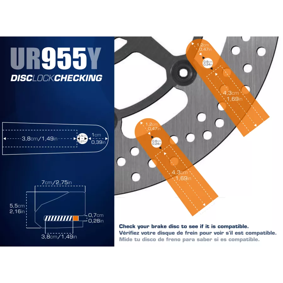 Disc Lock URBAN 5.5 mm Schwarz-Gelb