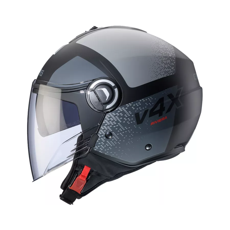 Casque CABERG RIVIERA V4X Alpha noir-mat vue latérale