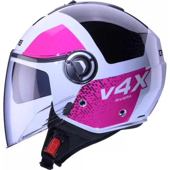 CABERG RIVIERA V4X Alpha Jethelm Violett-Schwarz Seitenansicht