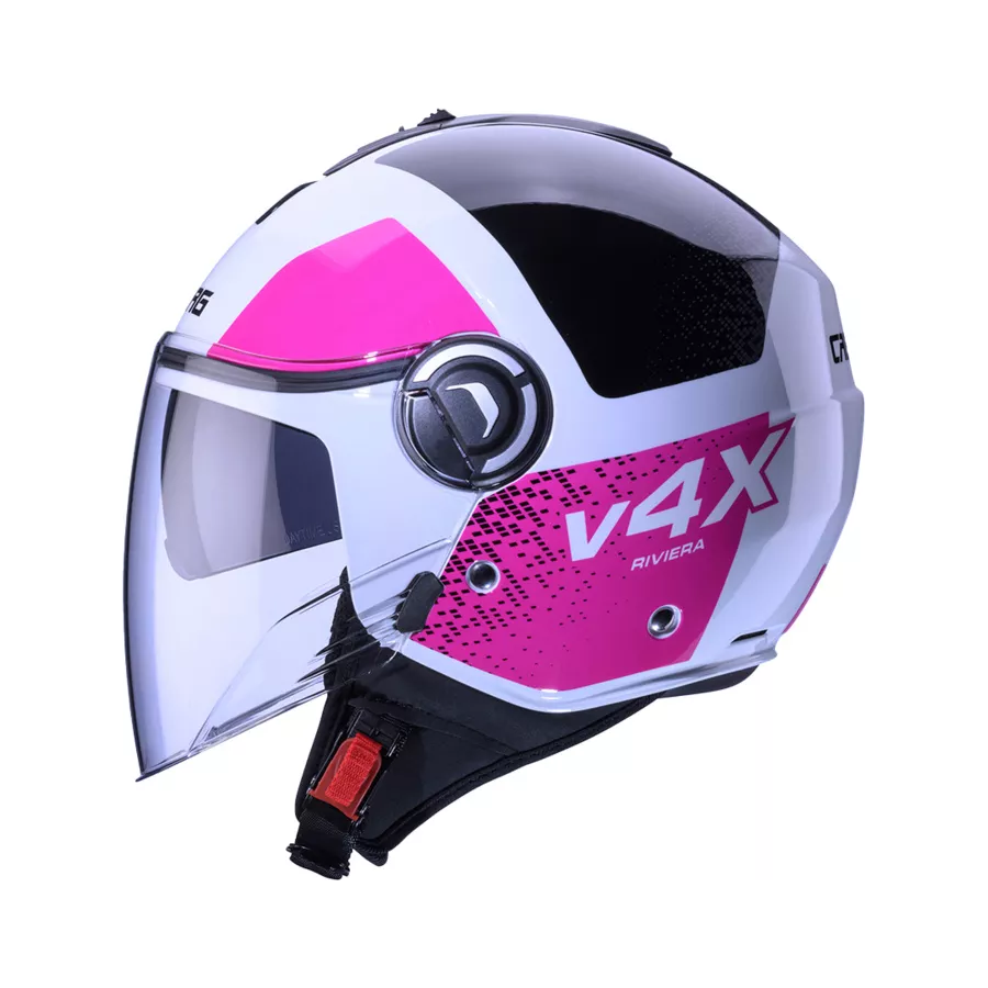 CABERG RIVIERA V4X Alpha Jethelm Violett-Schwarz Seitenansicht