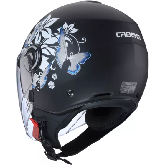 Casque jet caberg riviera V4X Mia noir mat-blanc‑gris - degriffbike.ch