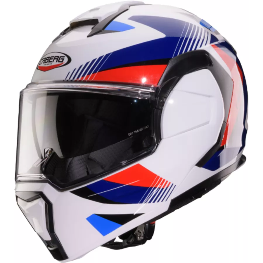 Casque Modulable Caberg Trip Lunar blanc‑bleu‑rouge