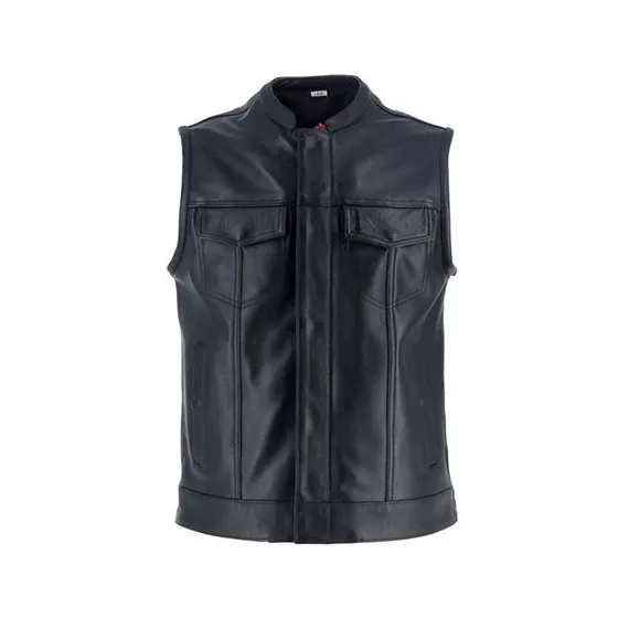 Helstons West Vintage — gilet cuir homme sans manches