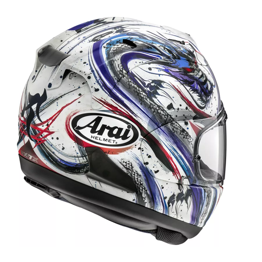 Integralhelm ARAI RX-7V EVO Kiyo Trico (ECE22-06) - Replica degriffbike.ch arrère