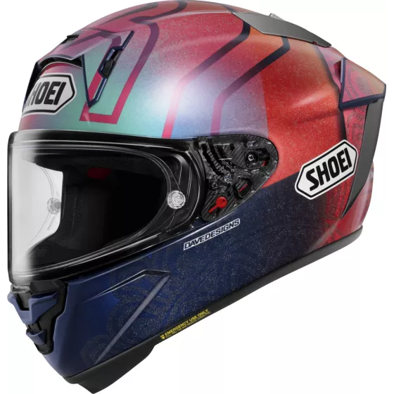 Integralhelm SHOEI X-SPIRIT PRO MARQUEZ HOLI (ECE 22.06) - Replica - Rot-Blau