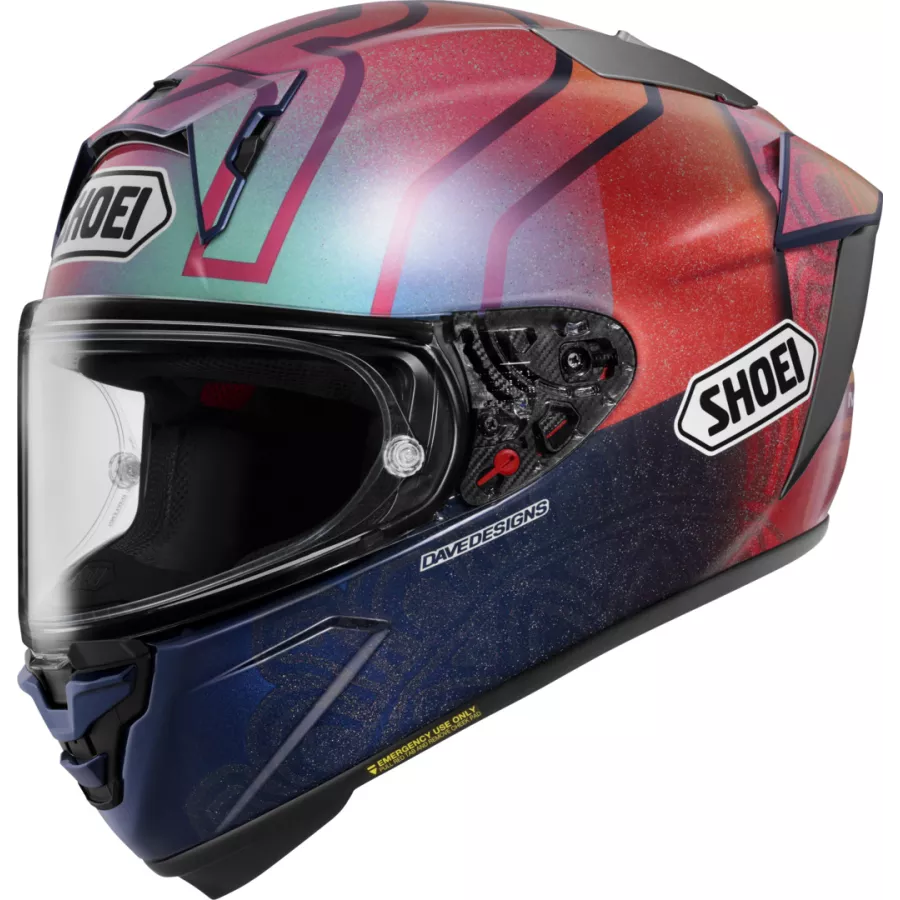 Integralhelm SHOEI X-SPIRIT PRO MARQUEZ HOLI (ECE 22.06) - Replica - Rot-Blau