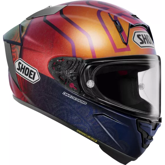 Integralhelm SHOEI X-SPIRIT PRO MARQUEZ HOLI (ECE 22.06) - Replica - Rot-Blau