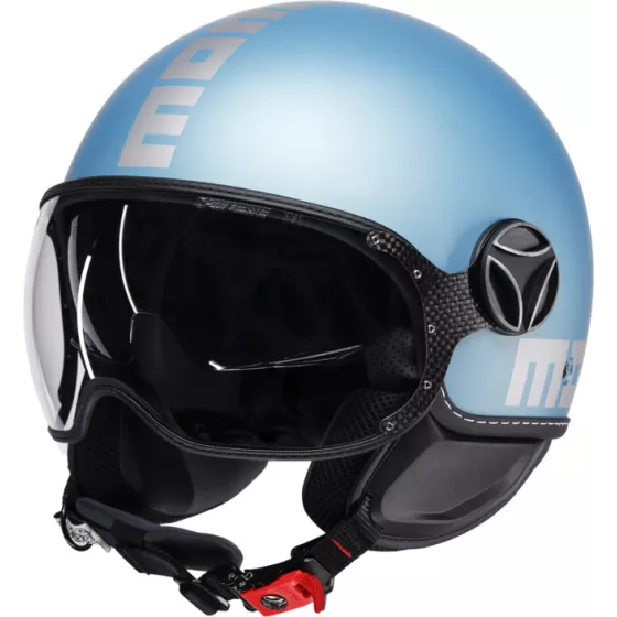 Momodesign FGTR Evo Jet-Motorradhelm Mattblau Silber bei Degriffbike