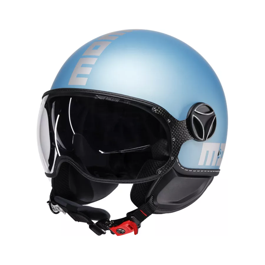 Momodesign FGTR Evo Jet-Motorradhelm Mattblau Silber bei Degriffbike