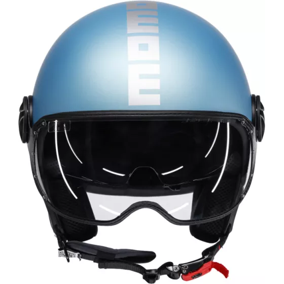 Momodesign FGTR Evo Jet-Motorradhelm Mattblau Silber bei Degriffbike