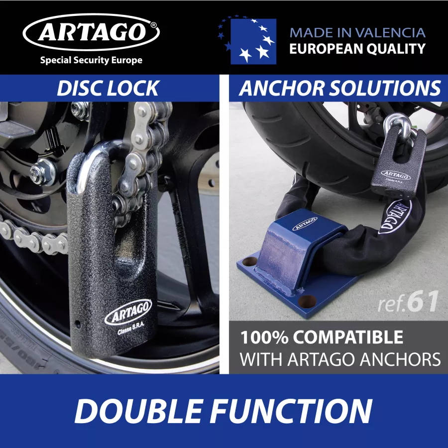 Artago Kettenschloss 150cm SRA Homologiert | Degriffbike