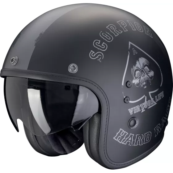 Casque Jet Scorpion Belfast Evo Spade – Noir Mat & Argent
