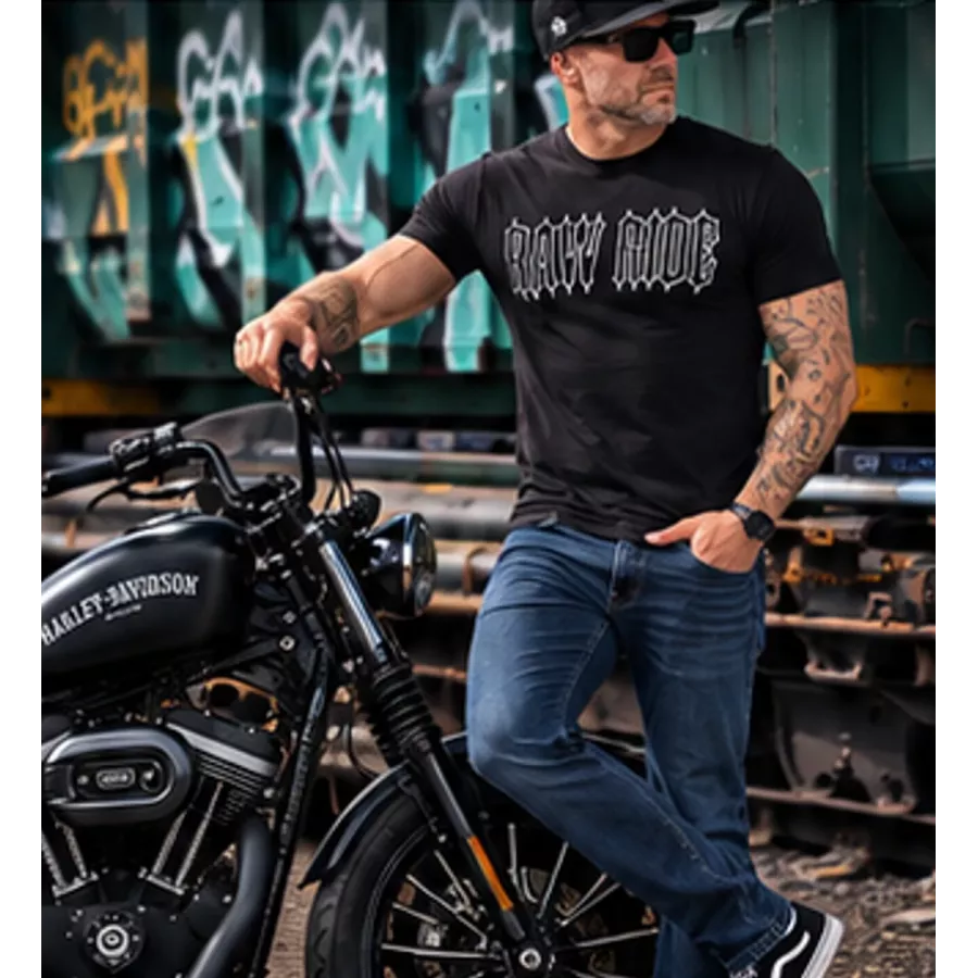 T-shirt biker Raw Ride phosphorescent Skull Glow degriffbike.ch