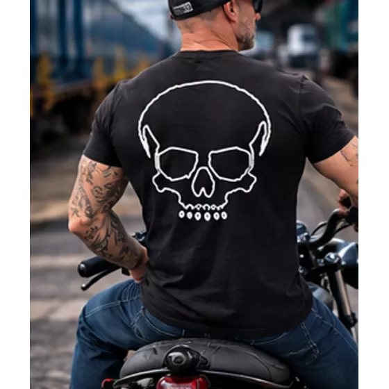 T-shirt biker Raw Ride phosphorescent Skull Glow degriffbike.ch