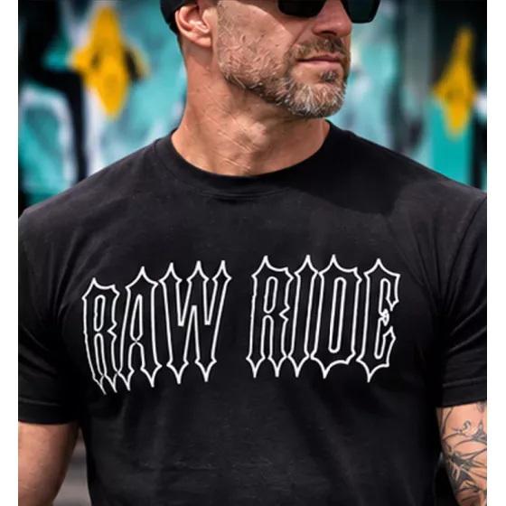 Biker T-Shirt Raw Ride nachtleuchtend Skull Glow degriffbike.ch