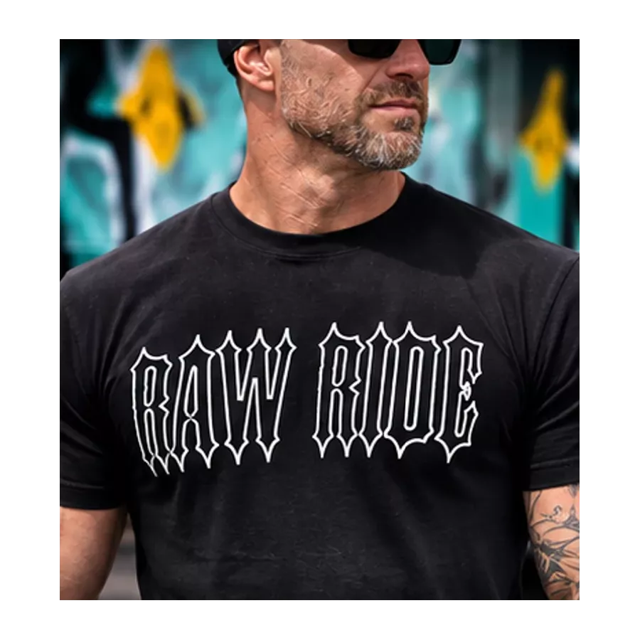 T-shirt biker Raw Ride phosphorescent Skull Glow degriffbike.ch