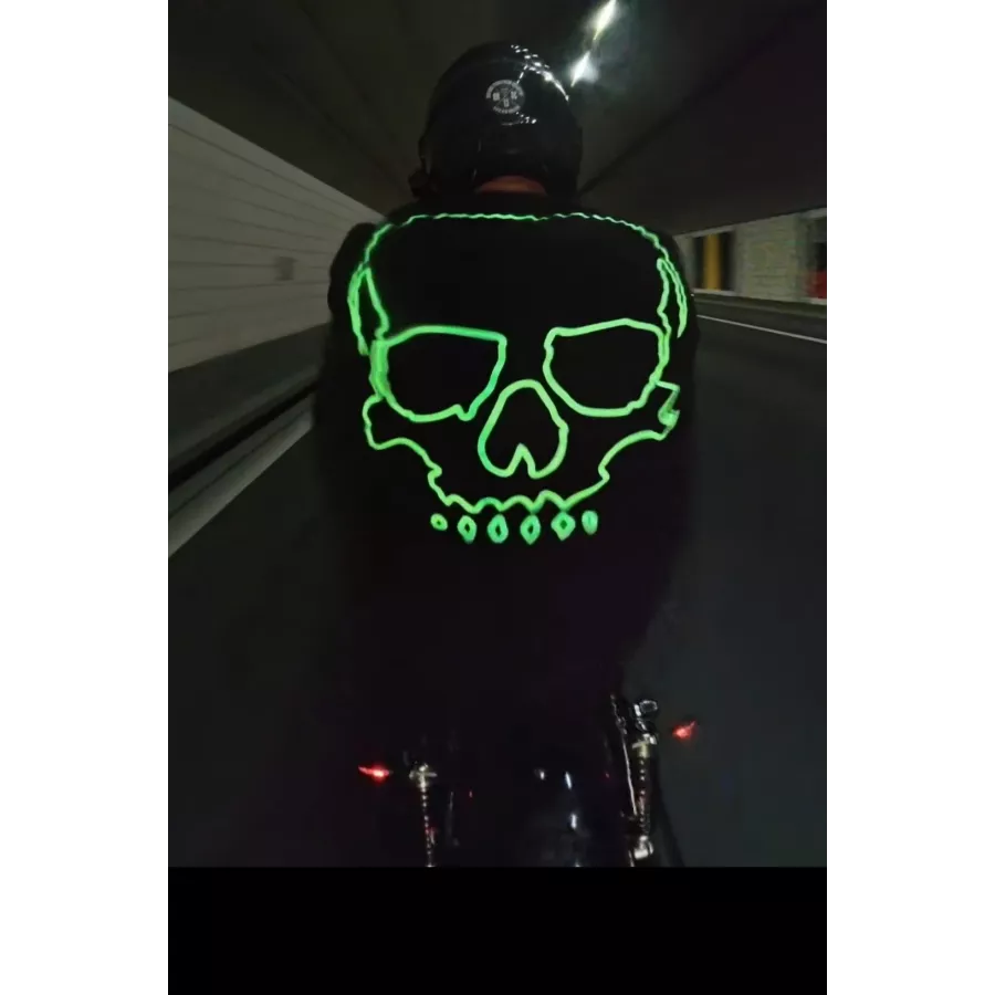 Biker T-Shirt Raw Ride nachtleuchtend Skull Glow degriffbike.ch