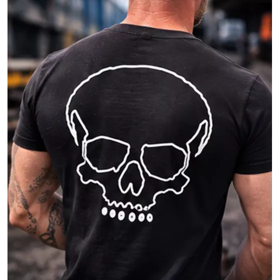 T-shirt biker Raw Ride phosphorescent Skull Glow degriffbike.ch