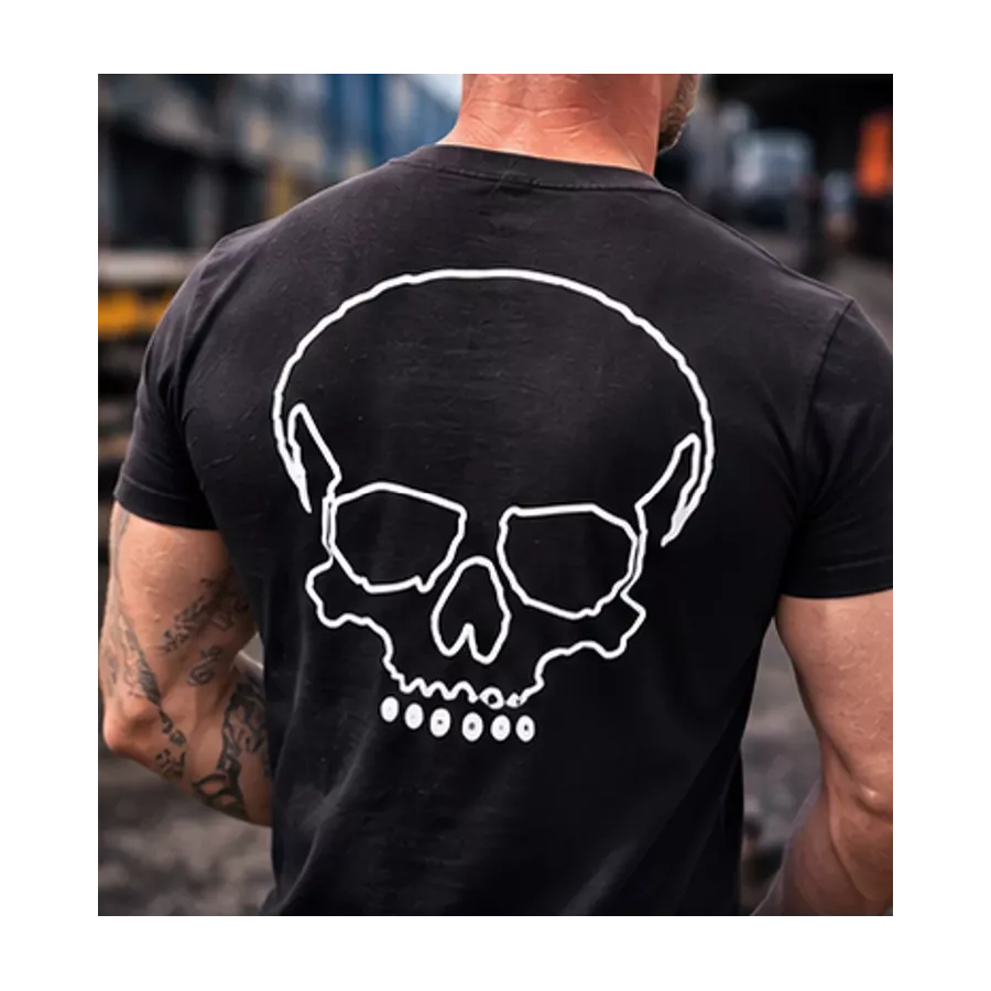 T-shirt biker Raw Ride phosphorescent Skull Glow degriffbike.ch