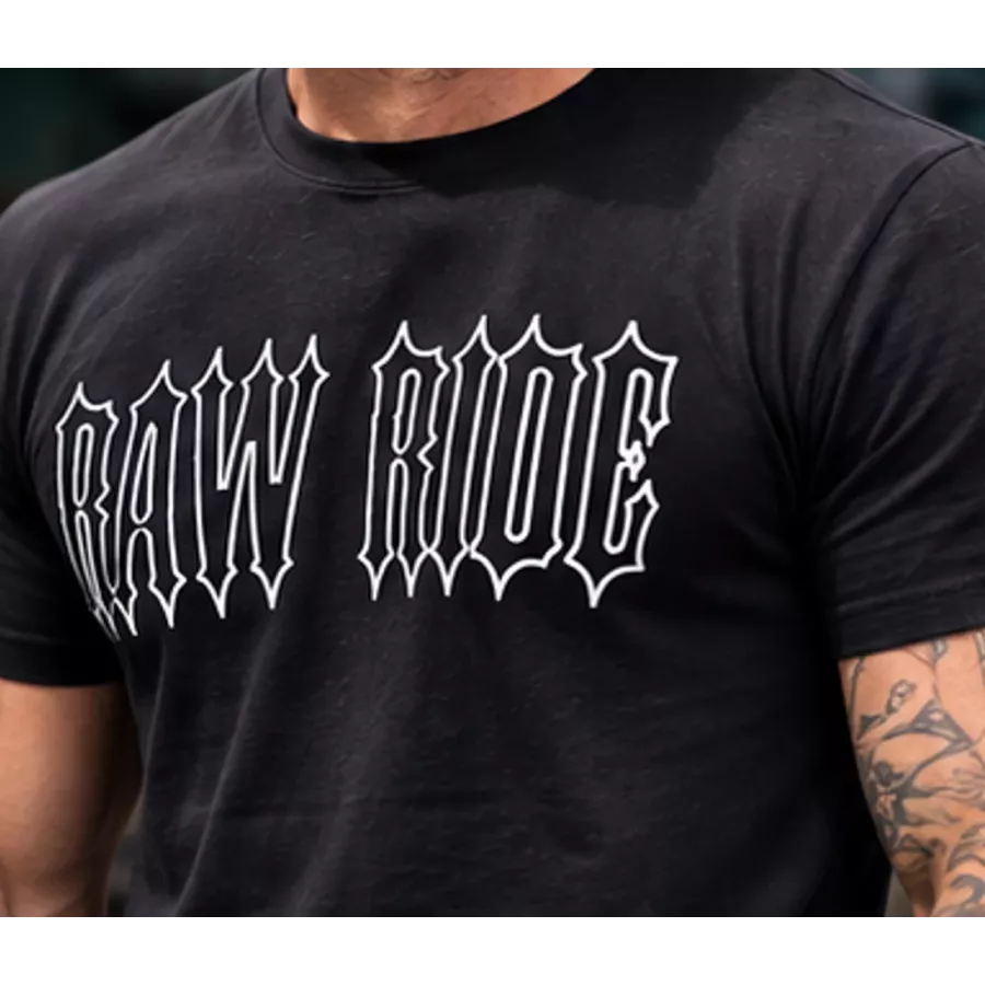 T-shirt biker Raw Ride phosphorescent Skull Glow degriffbike.ch