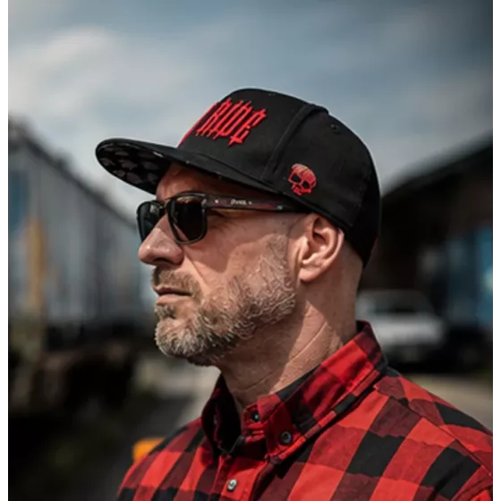 Biker Flanellhemd Raw Ride Casual kariert - Rot-Schwarz degriffbike.ch