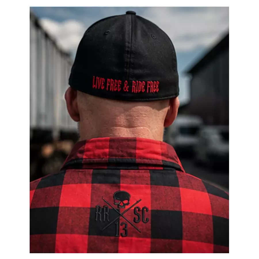 Biker Flanellhemd Raw Ride Casual kariert - Rot-Schwarz degriffbike.ch