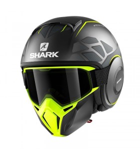 Casque moto SHARK STREET DRAK HUROK MAT ANTHRACITE/JAUNE
