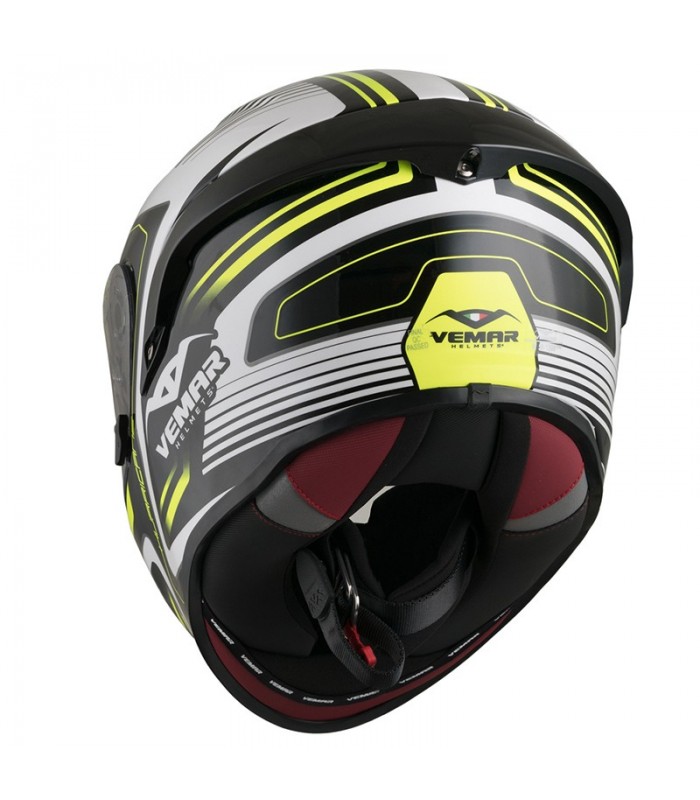 Casque VEMAR HURRICANE LAZER Noir-Blanc-Jaune pas cher