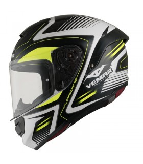 Casque VEMAR HURRICANE LAZER Noir-Blanc-Jaune pas cher