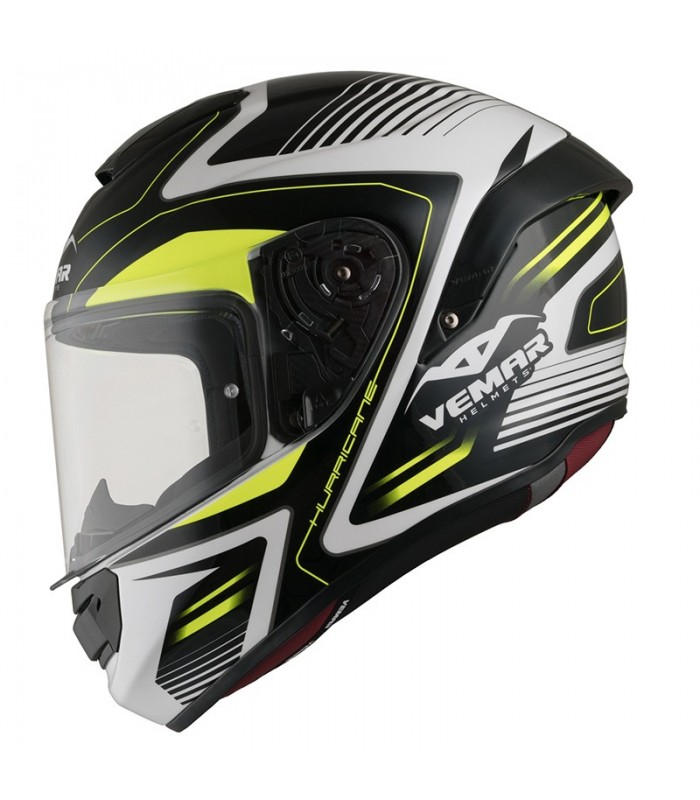 Casque VEMAR HURRICANE LAZER Noir-Blanc-Jaune pas cher