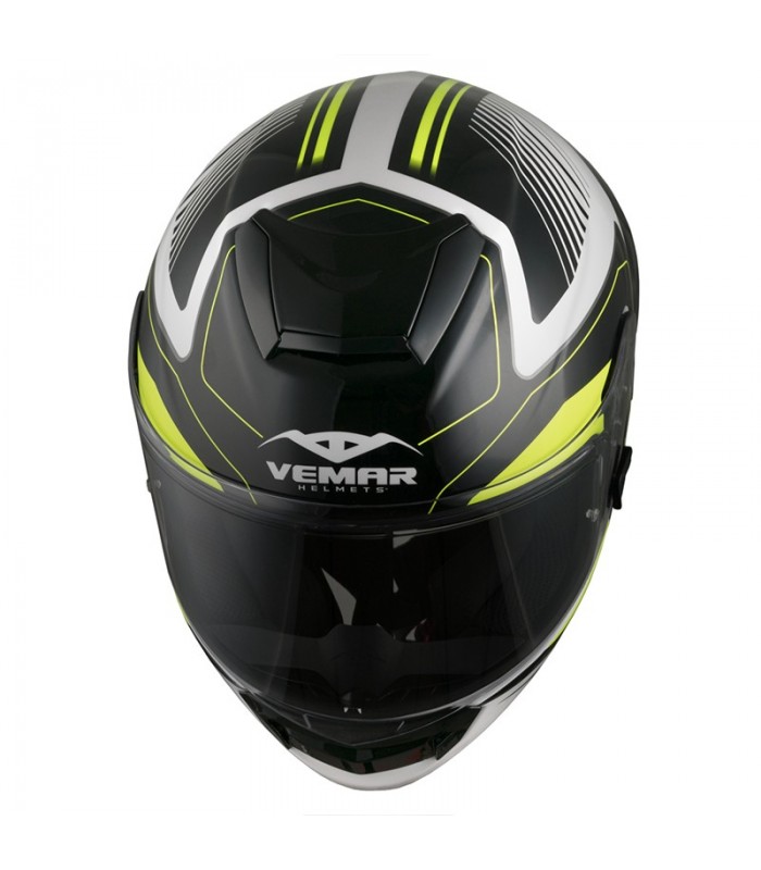 Casque VEMAR HURRICANE LAZER Noir-Blanc-Jaune pas cher
