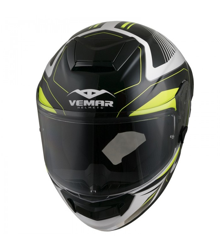 Casque VEMAR HURRICANE LAZER Noir-Blanc-Jaune pas cher