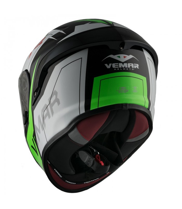 Casque VEMAR HURRICANE REVENGE Noir-Vert-Blanc