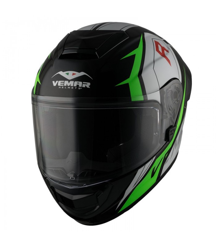 Casque VEMAR HURRICANE REVENGE Noir-Vert-Blanc