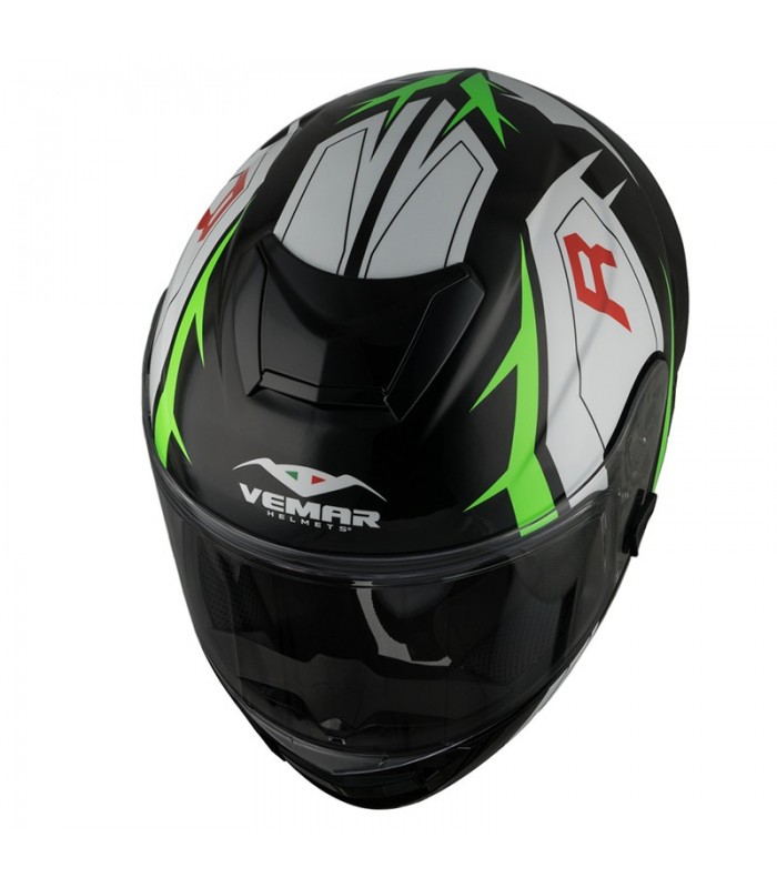 Casque VEMAR HURRICANE REVENGE Noir-Vert-Blanc